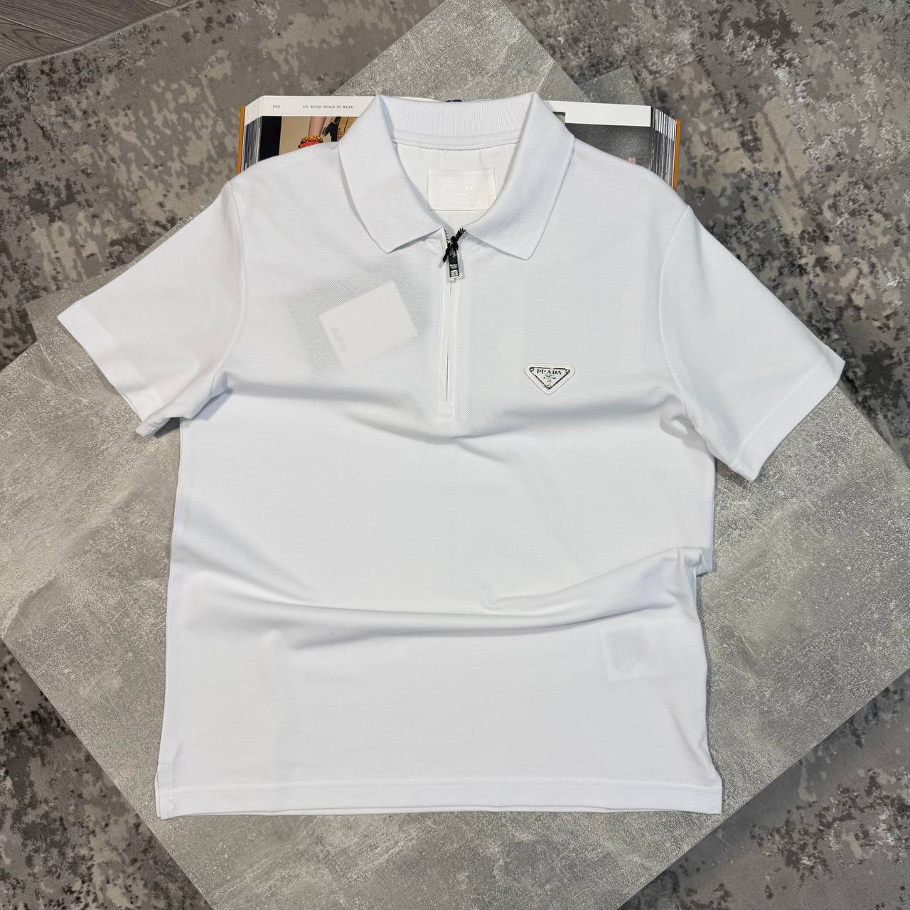 PDA FRONT HALF ZIP POLO - WHITE