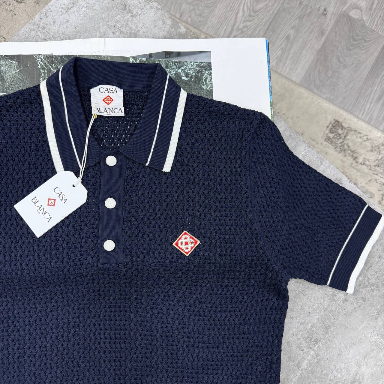 CB KNITTED POLO - NAVY