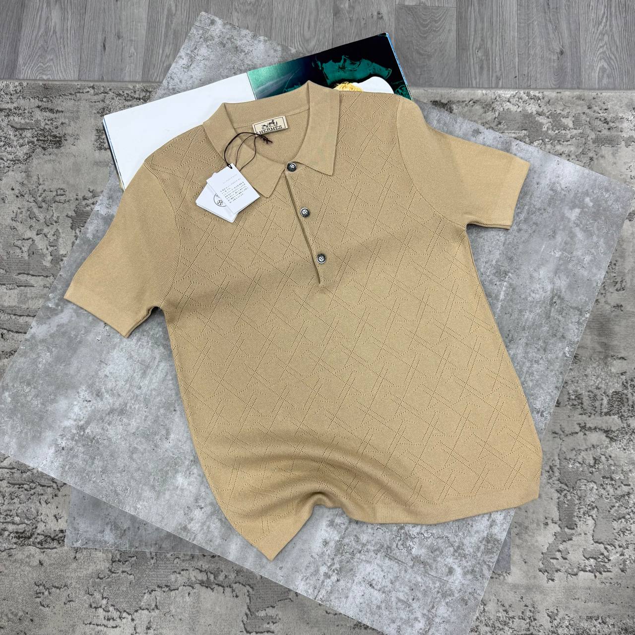 H KNIT POLO - BEIGE