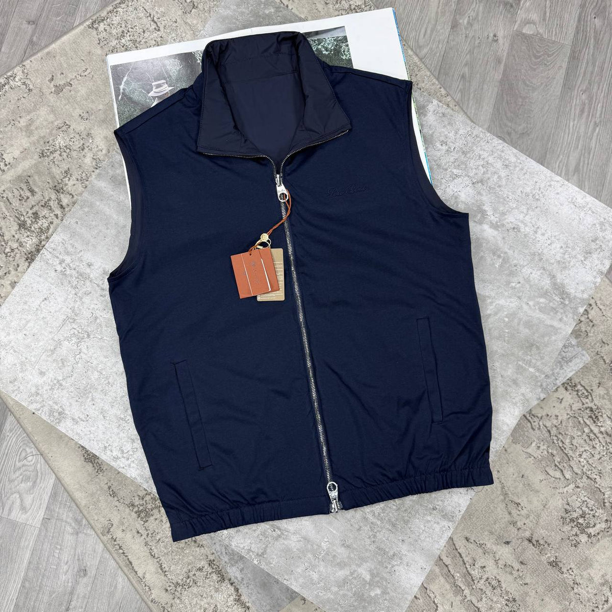 LORO REVERSIBLE GILET - NAVY