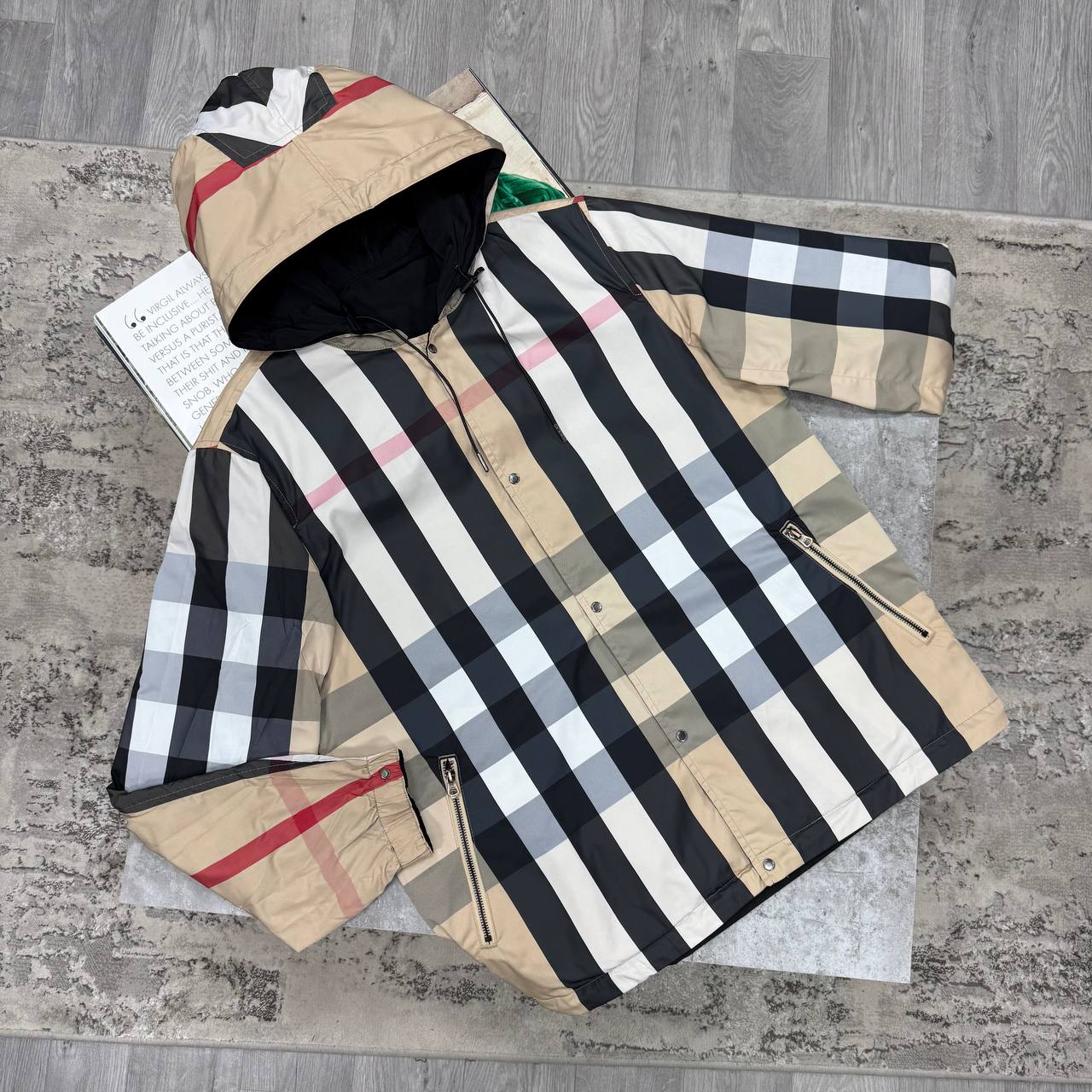 BBR REVERSIBLE CHECK JACKET - BLACK / BEIGE