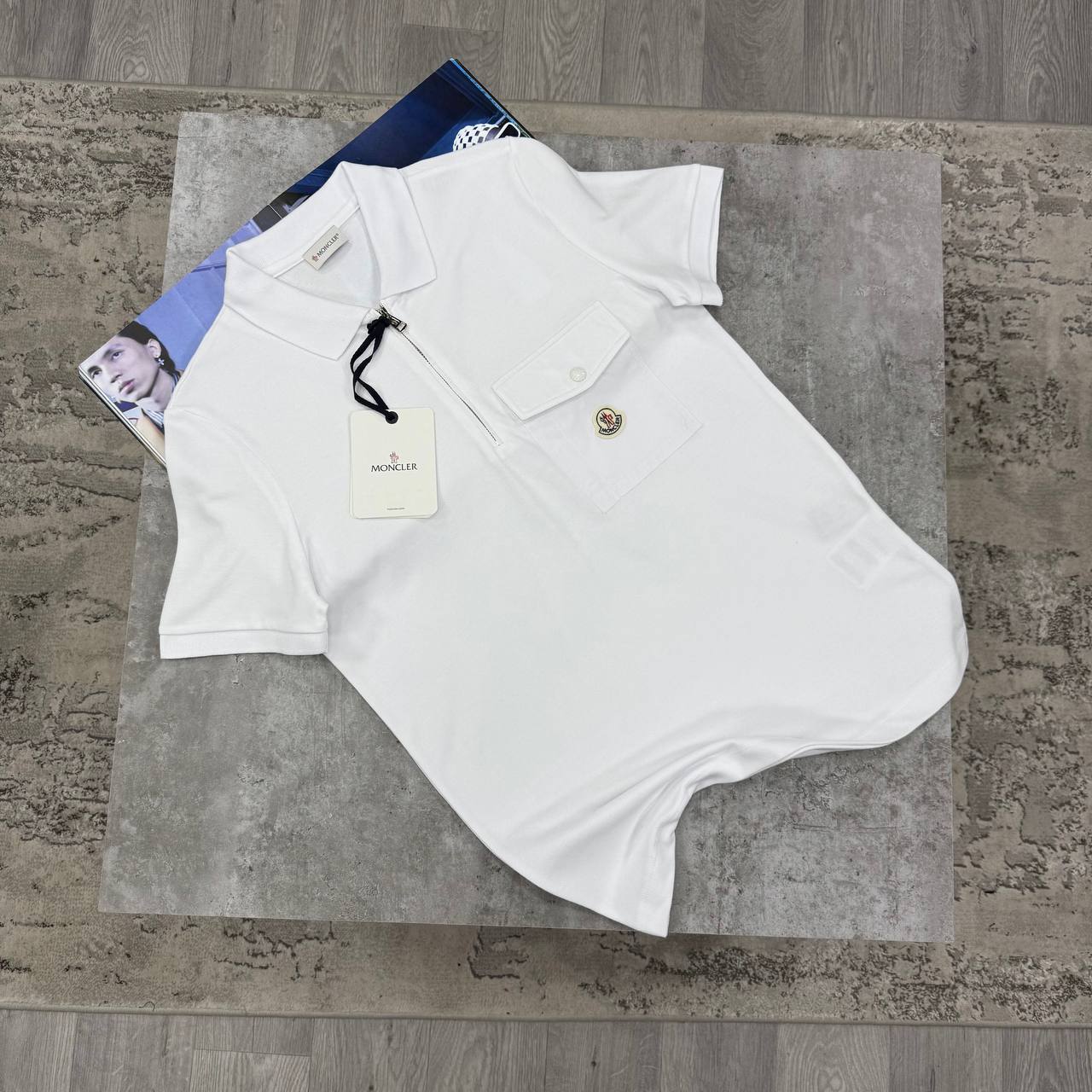 MNCLR CHEST POCKET POLO - WHITE