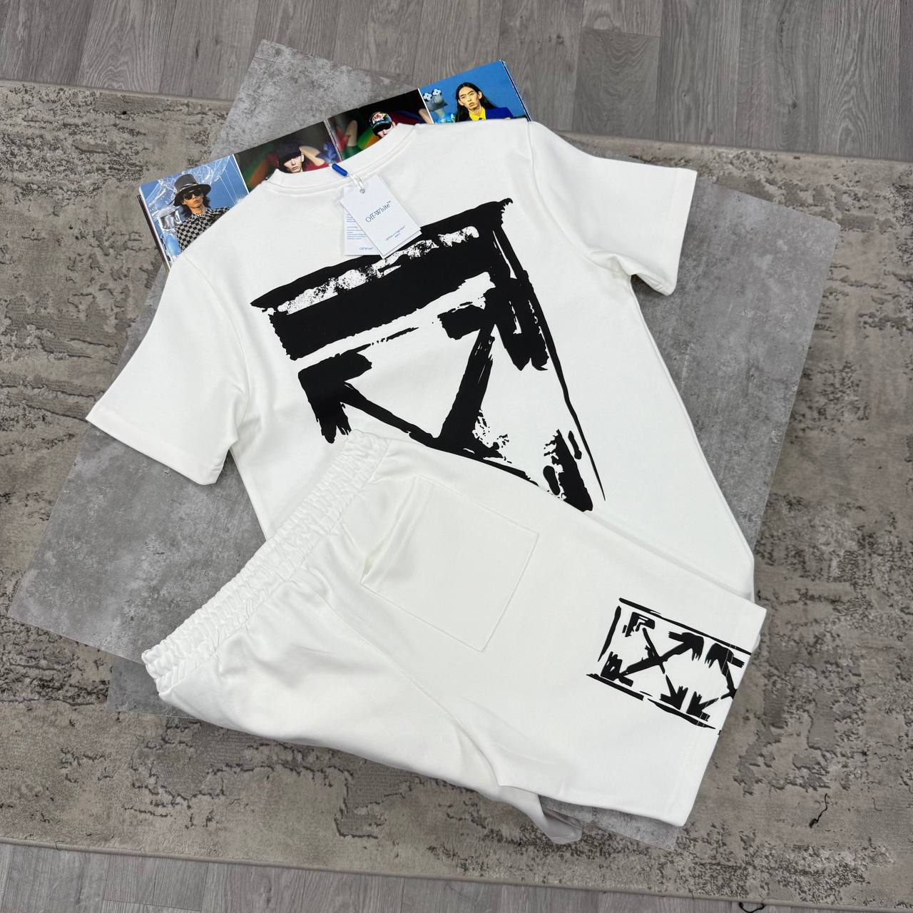 OW INK ARROW SHORT SETS - WHITE