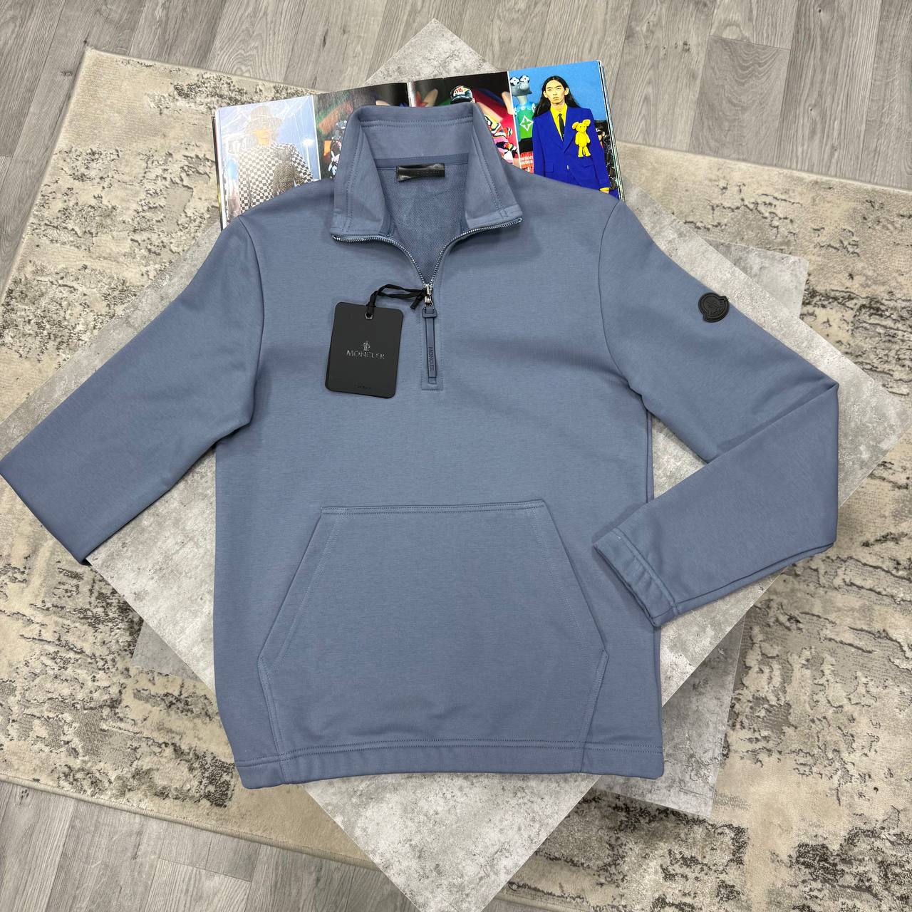MNCLR HALF ZIP JUMPERS - PALE BLUE