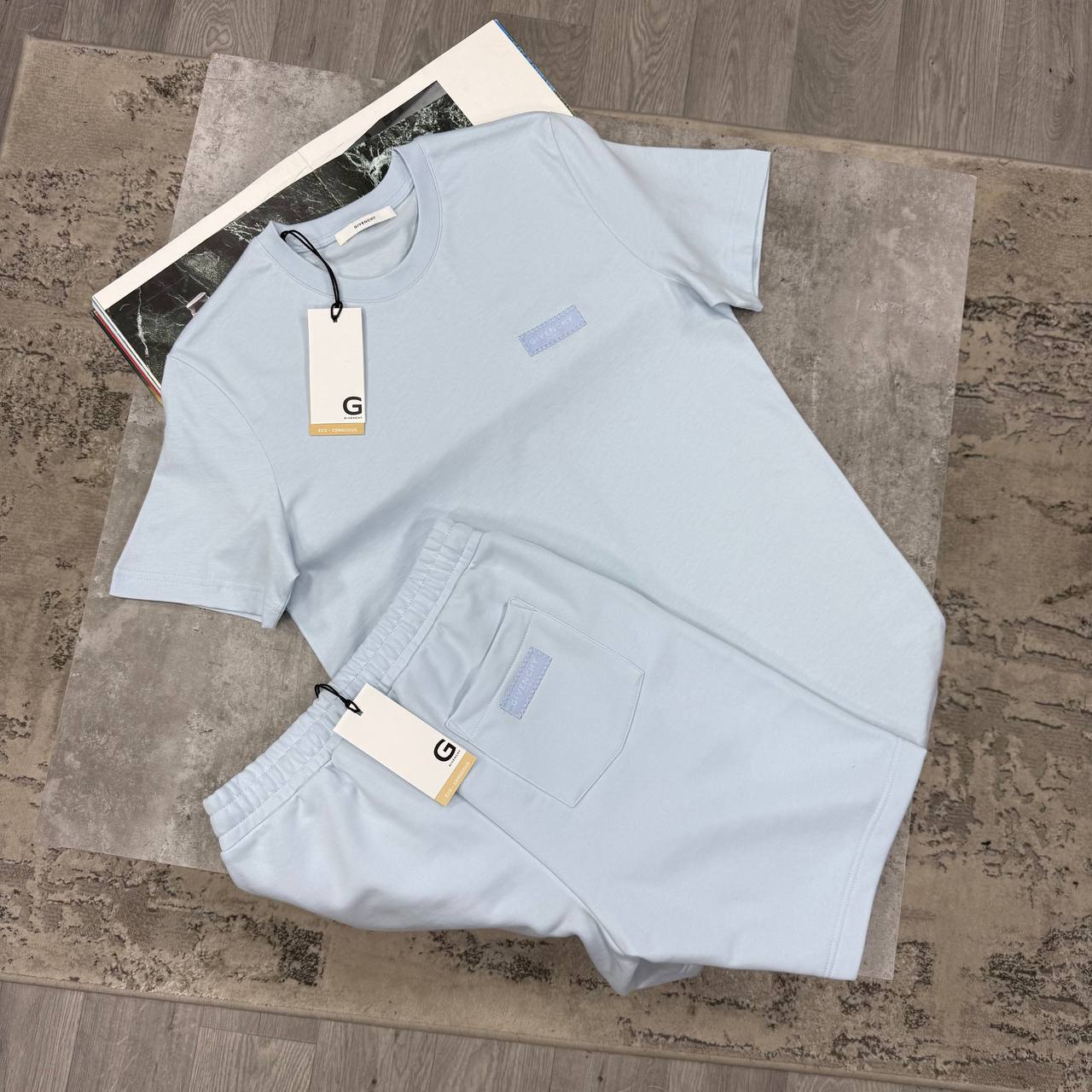 GVY COTTON SHORT SETS - SKY BLUE