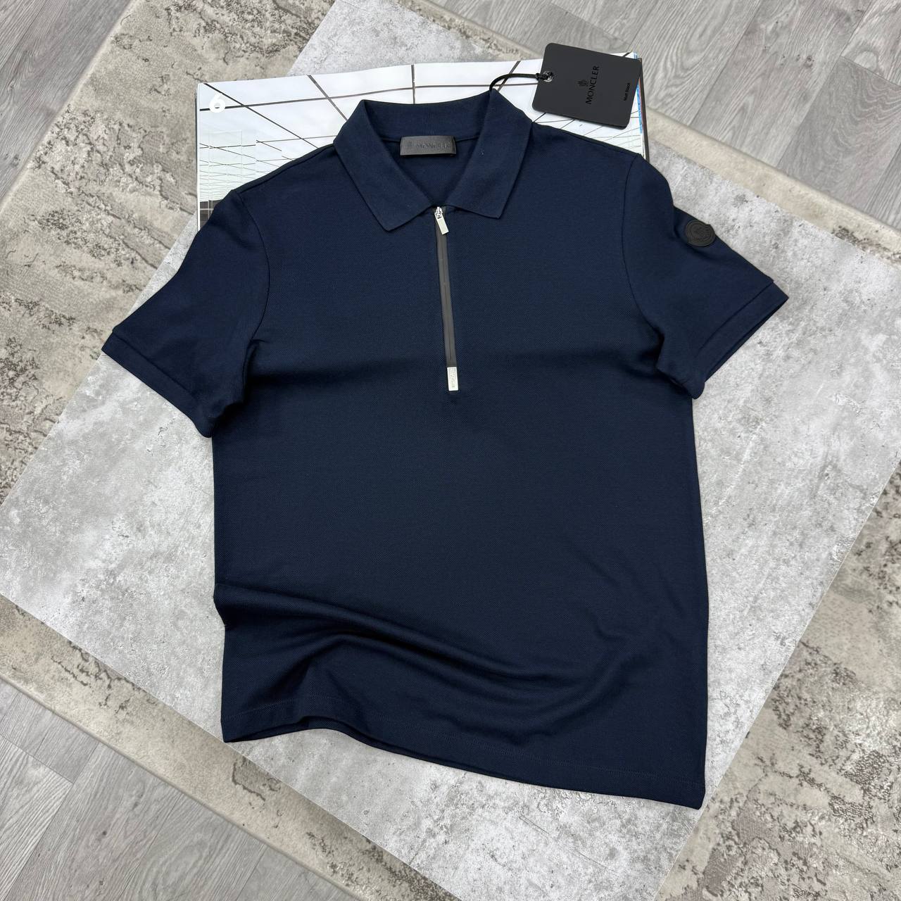 MNCLR HALF ZIP POLO - NAVY