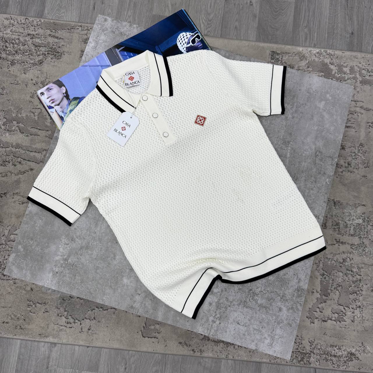 CB KNITTED POLO - WHITE
