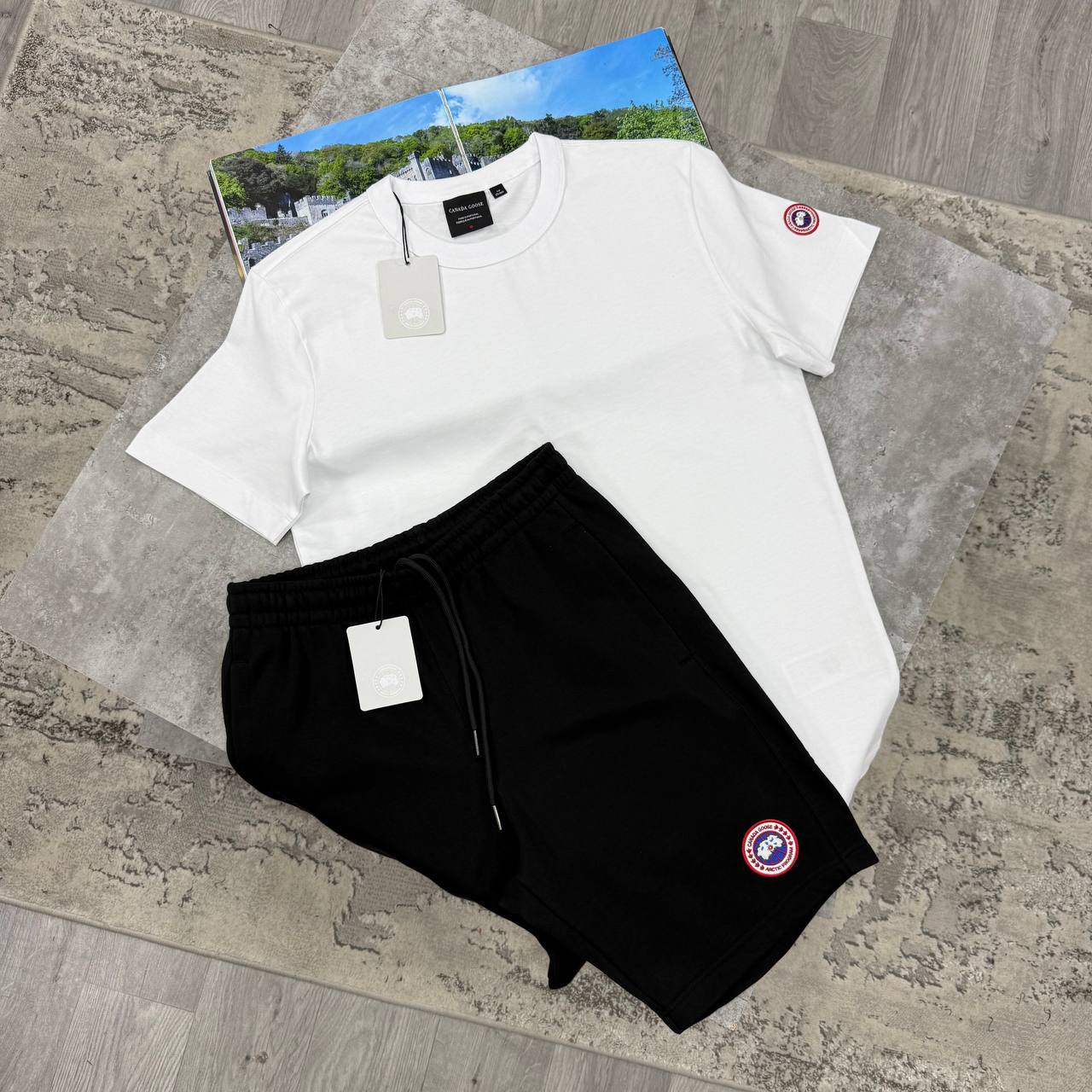 CG SHORT SETS - WHITE / BLACK