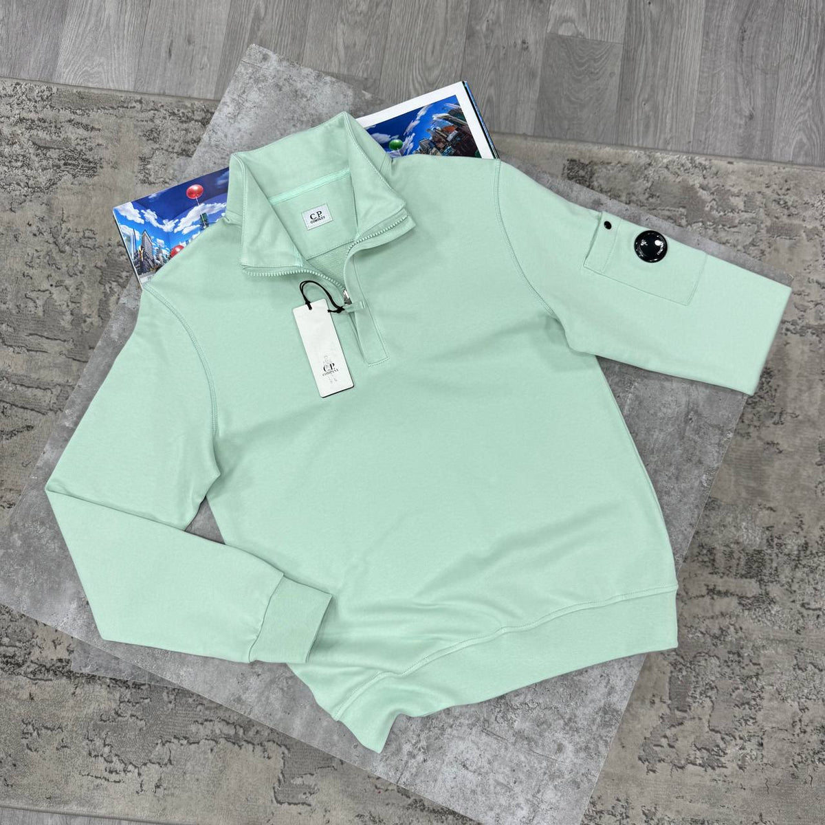 CP HALF ZIP JUMPER - MINT GREEN