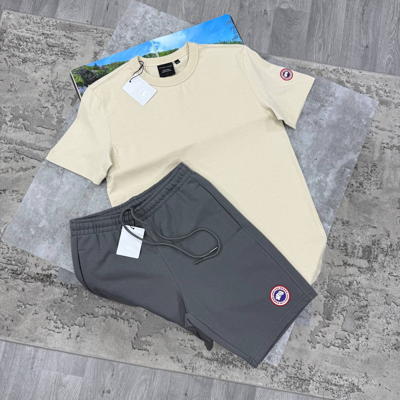 CG SHORT SETS - BEIGE / ANTHRACITE