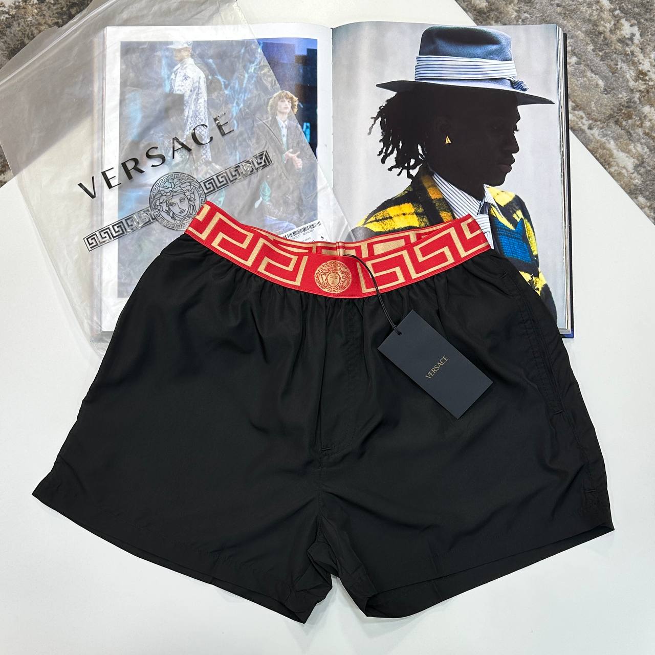 VSCE SWIM SHORTS - BLACK/RED