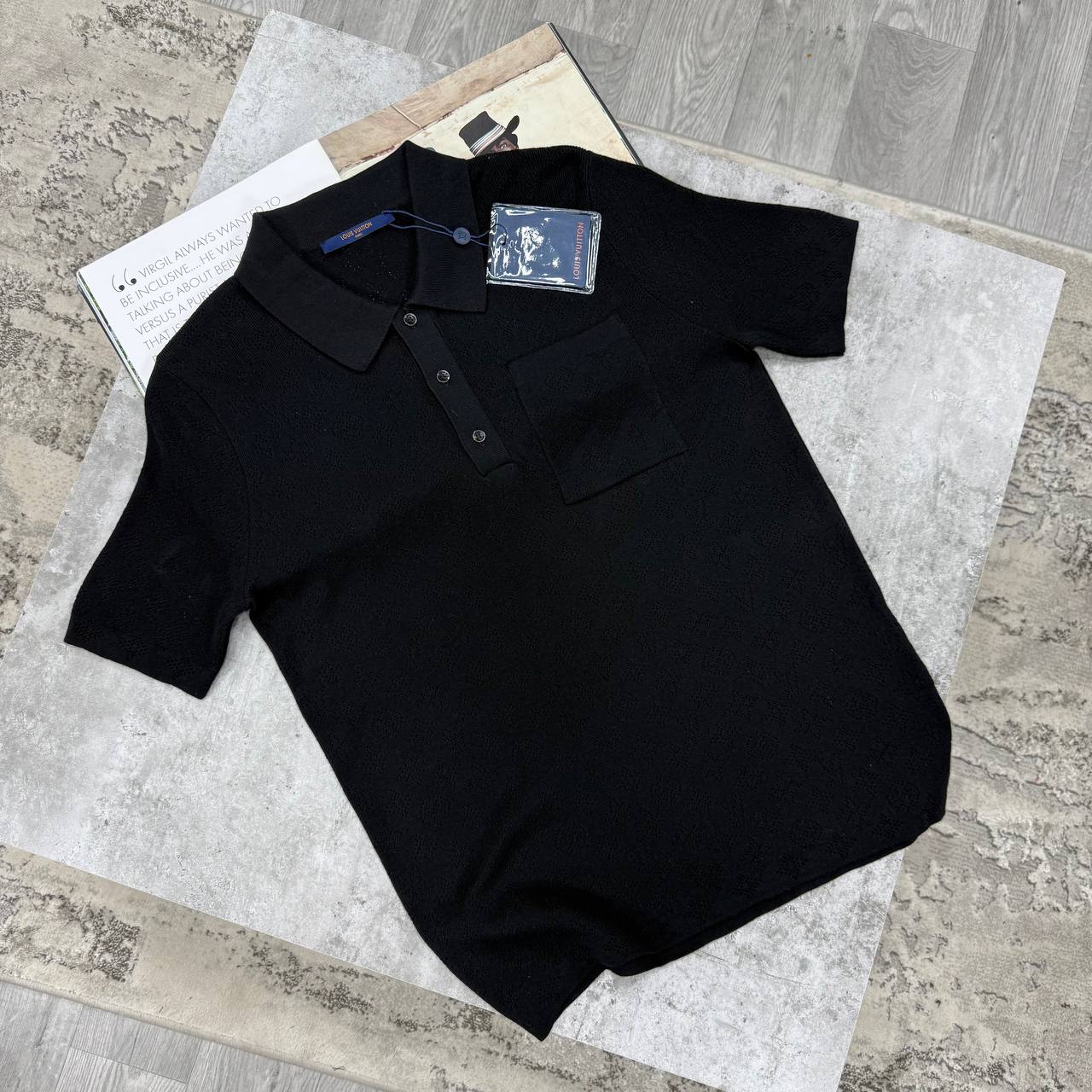 LVE KNITTED POLO - BLACK