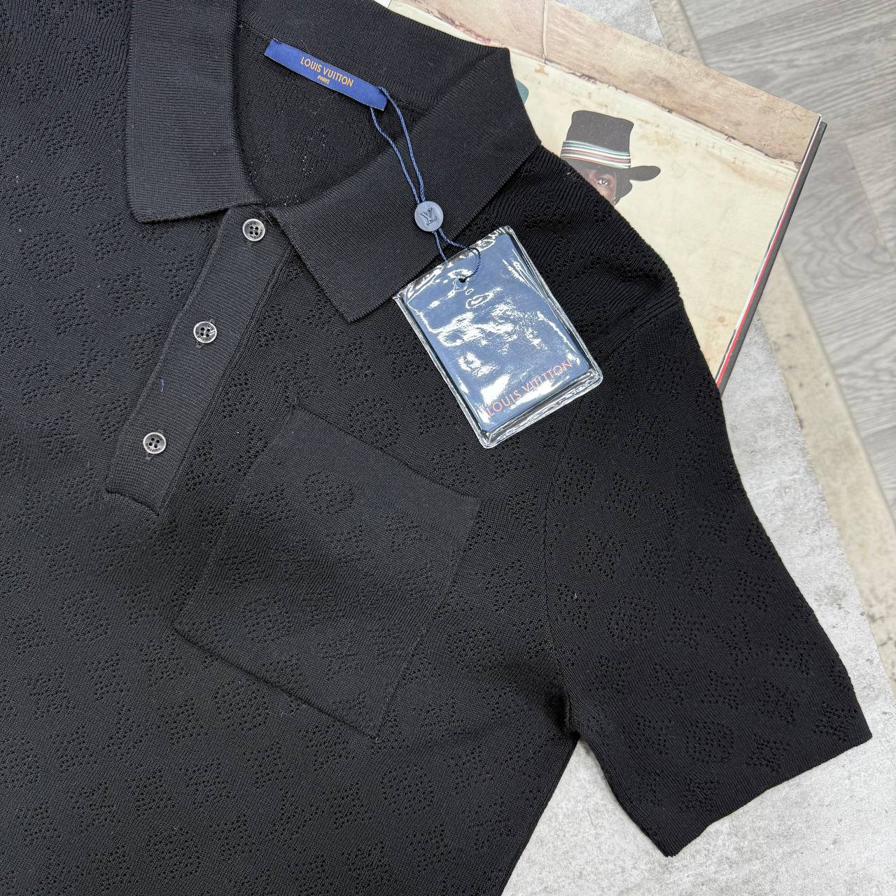 LVE KNITTED POLO - BLACK