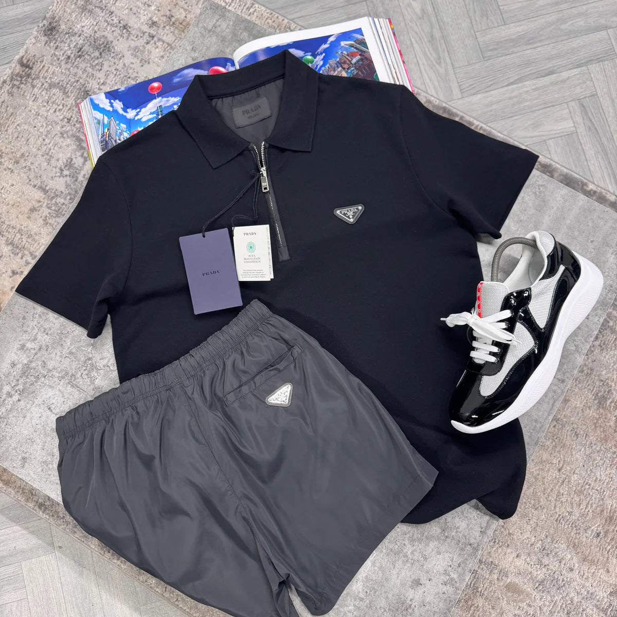 PDA POLO T SHIRT - BLACK