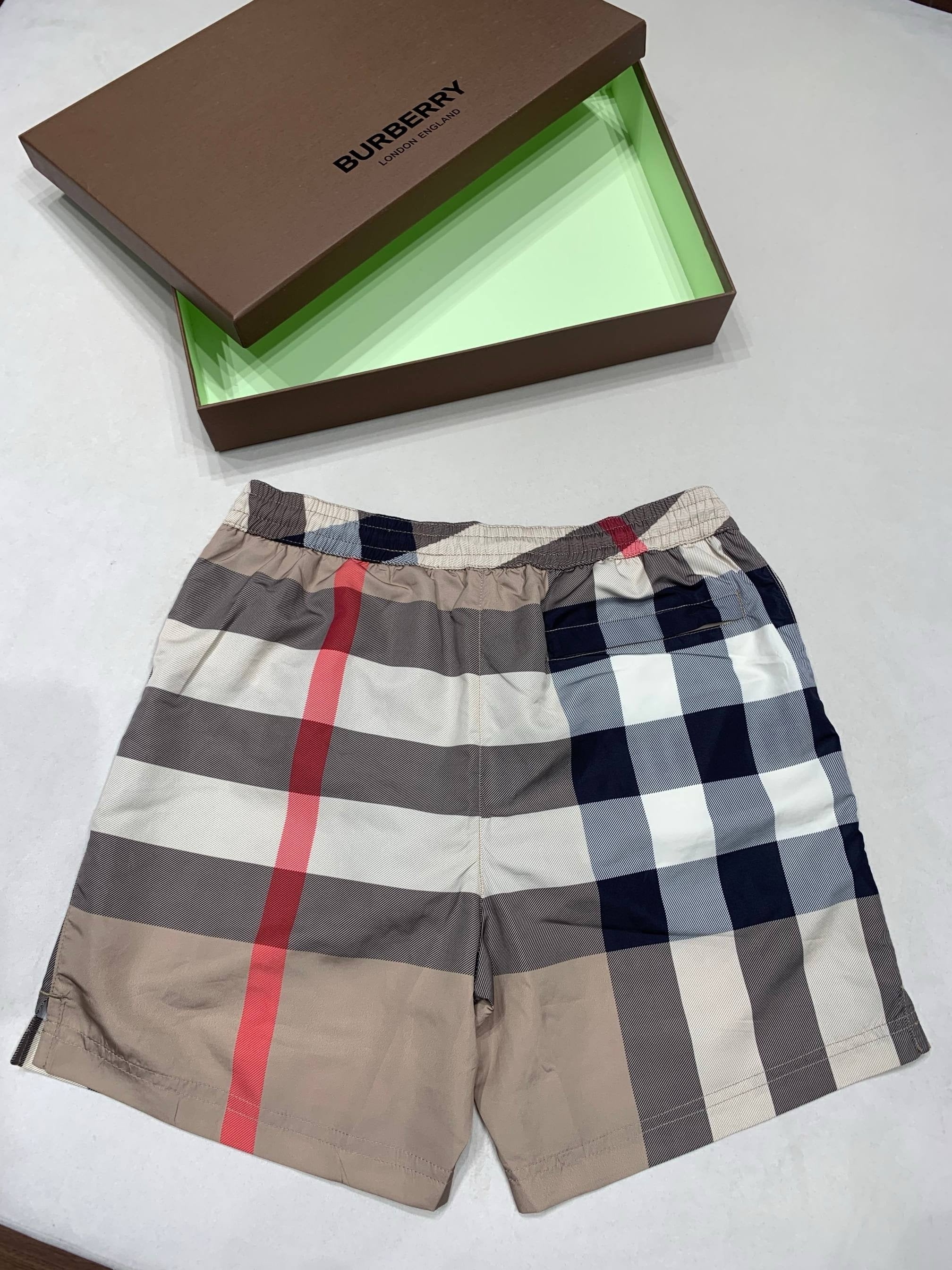 BBR CHECK SWIM SHORTS - BROWN