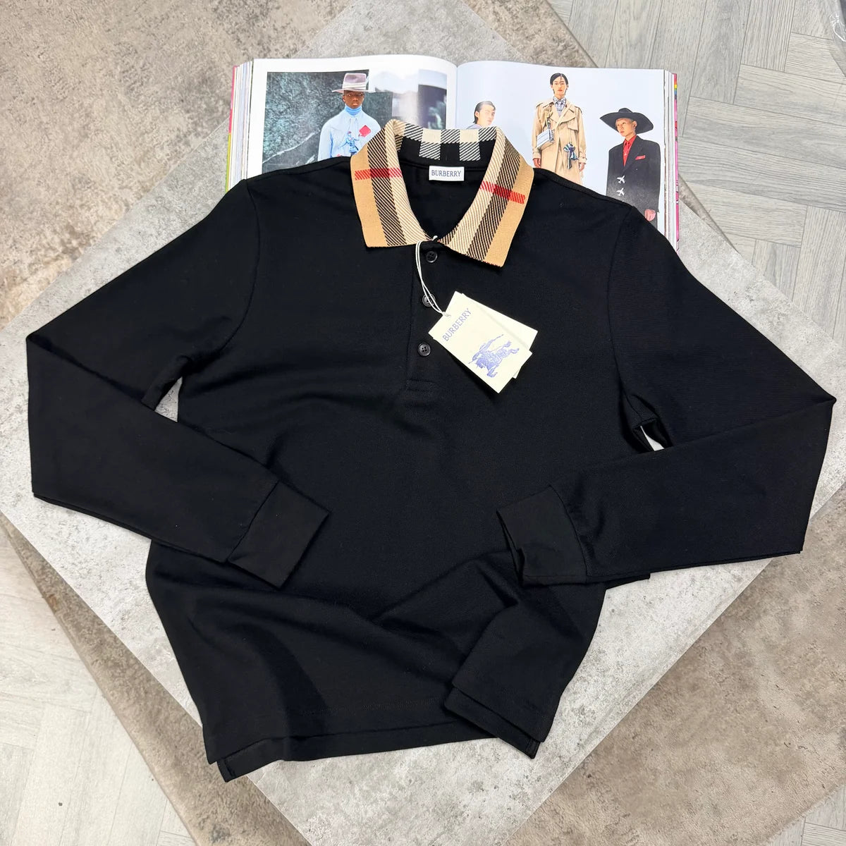 BBR LONGSLEEVE POLO - BLACK