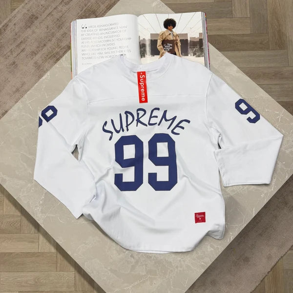 SUP LONG SLEEVE T SHIRT - WHITE / BLUE