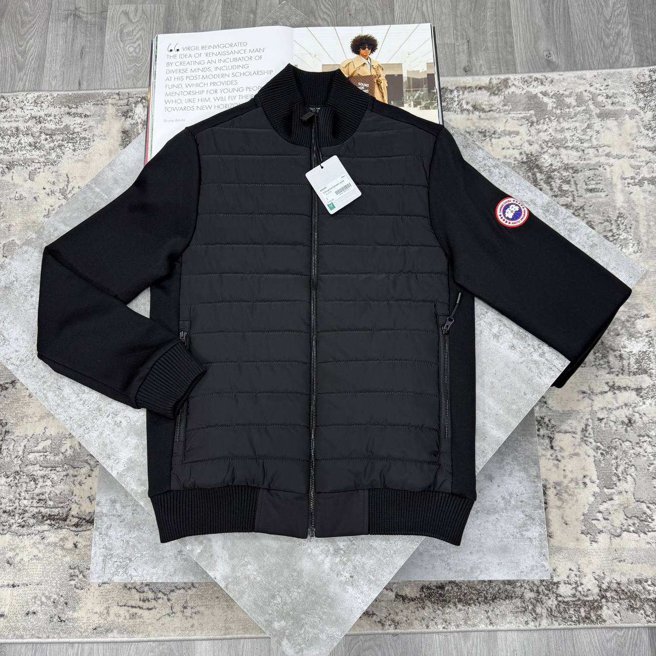 CG HYBRIDGE KNIT JACKET - BLACK