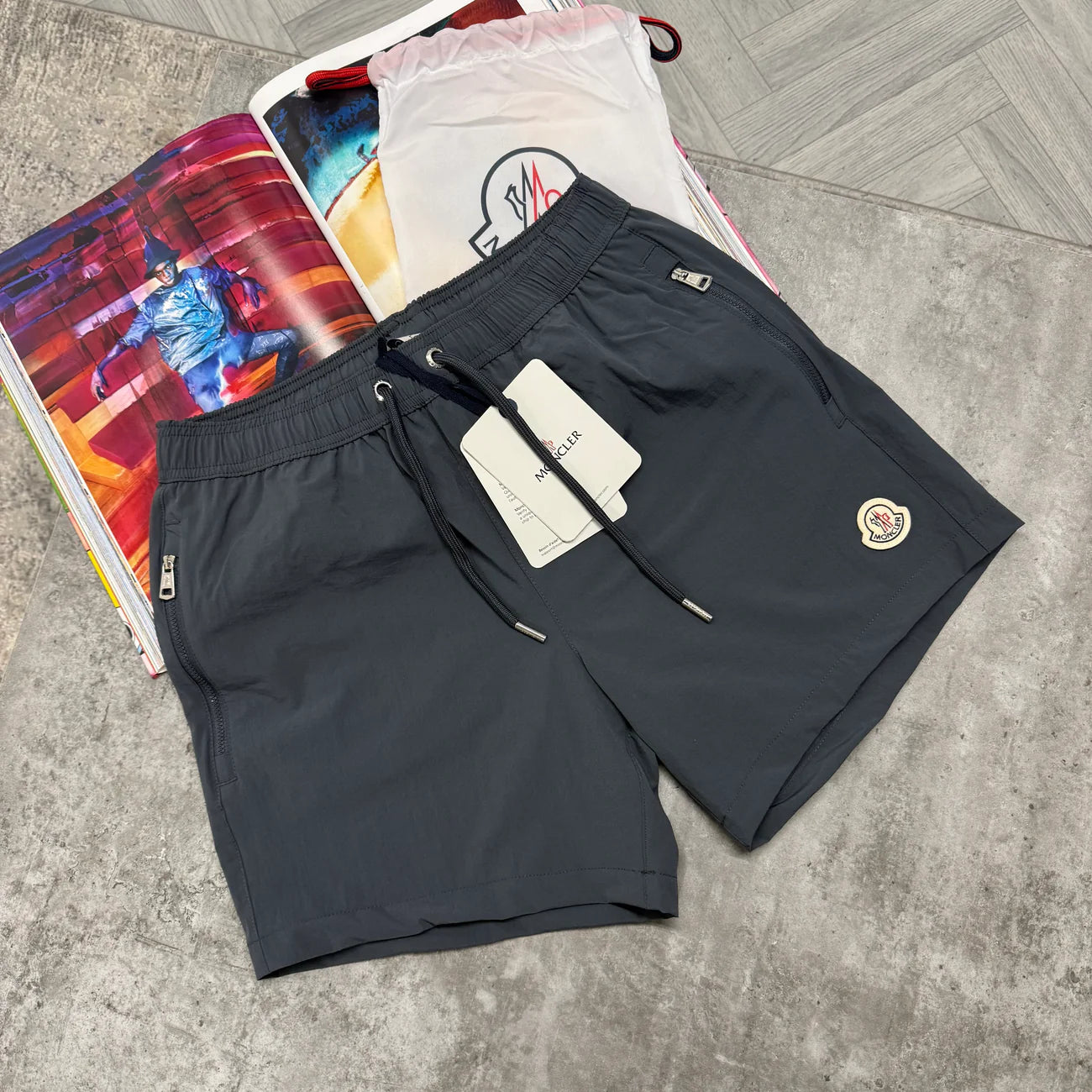 MNCLR ZIP POCKET BAGGED SWIMS - ANTHRACITE