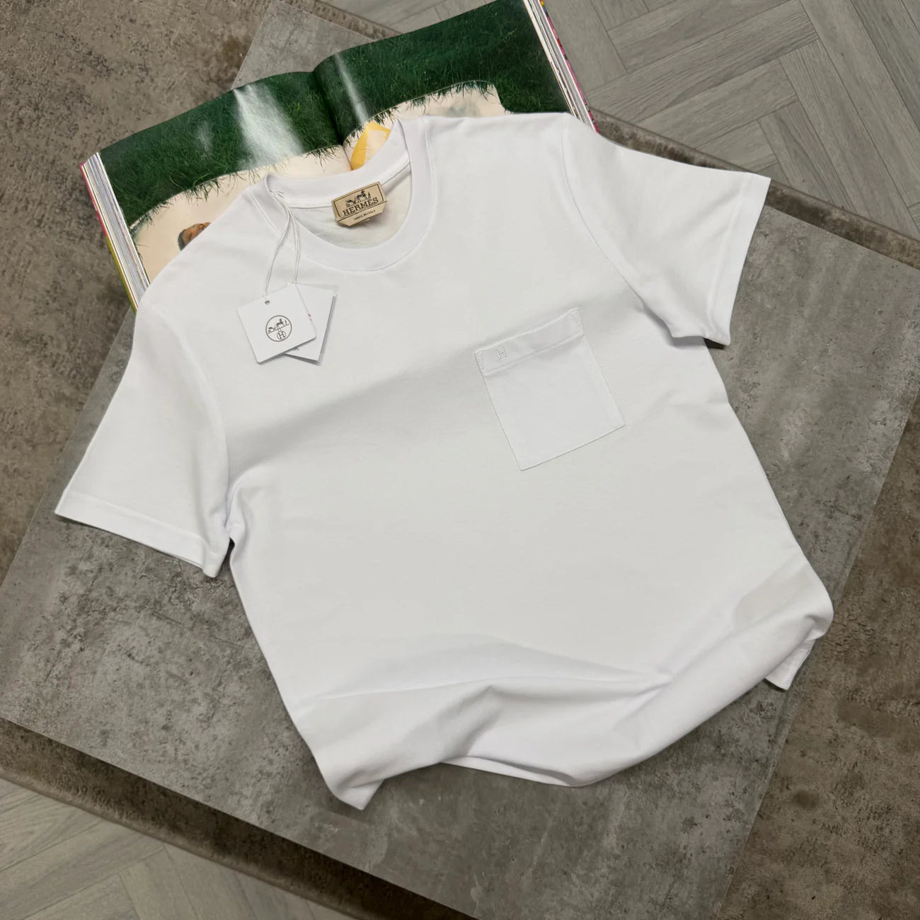H POCKET T SHIRT - WHITE