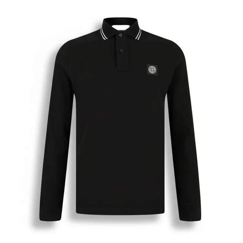SI LONG SLEEVE POLO - BLACK