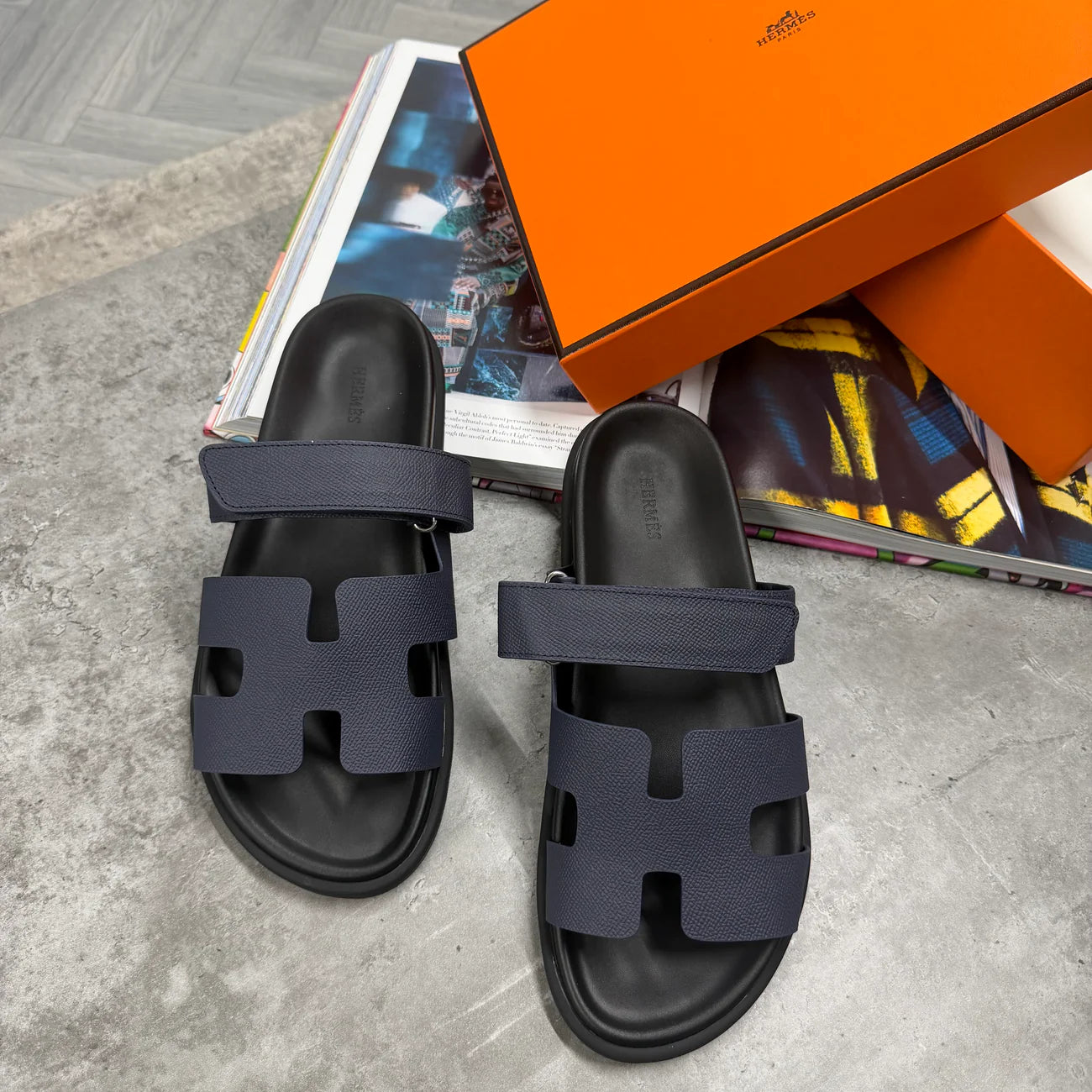 H STRAP SLIDES - NAVY