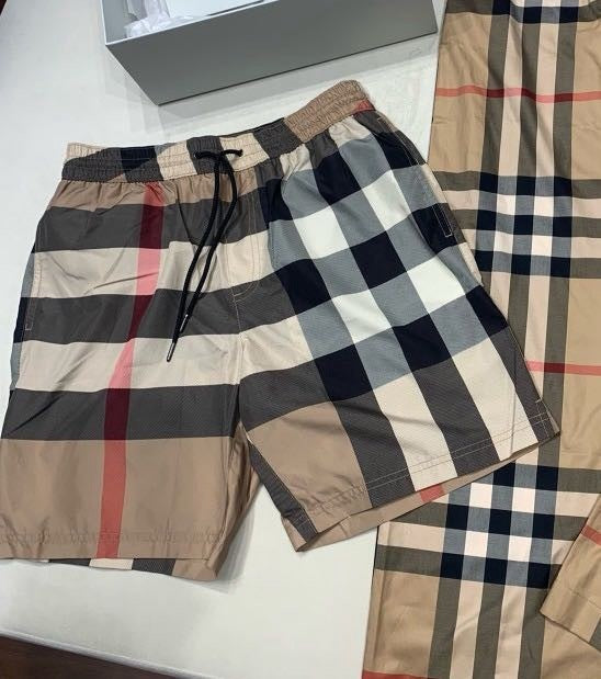 BBR CHECK SWIM SHORTS - BROWN