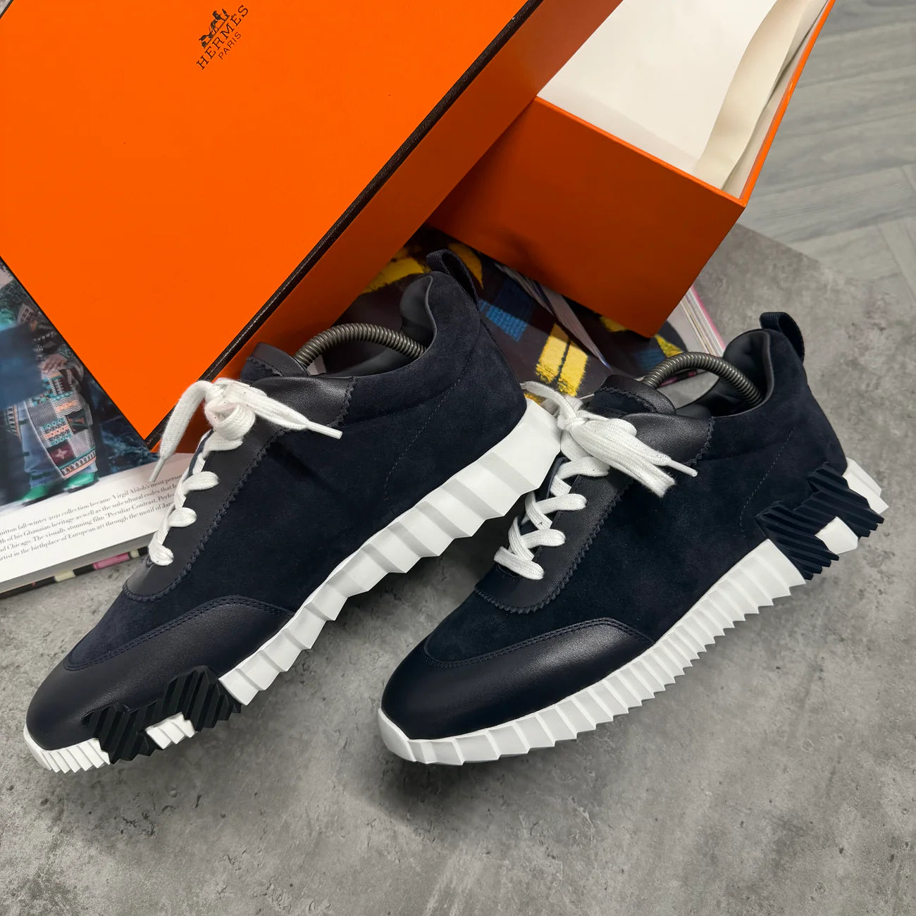 H TRAINER - NAVY SUEDE