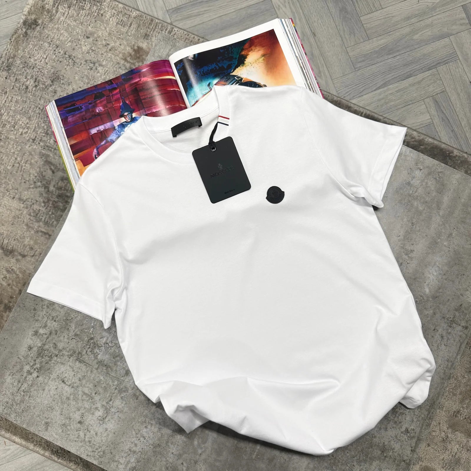 MNCLR LEATHER LOGO COTTON TSHIRT - WHITE