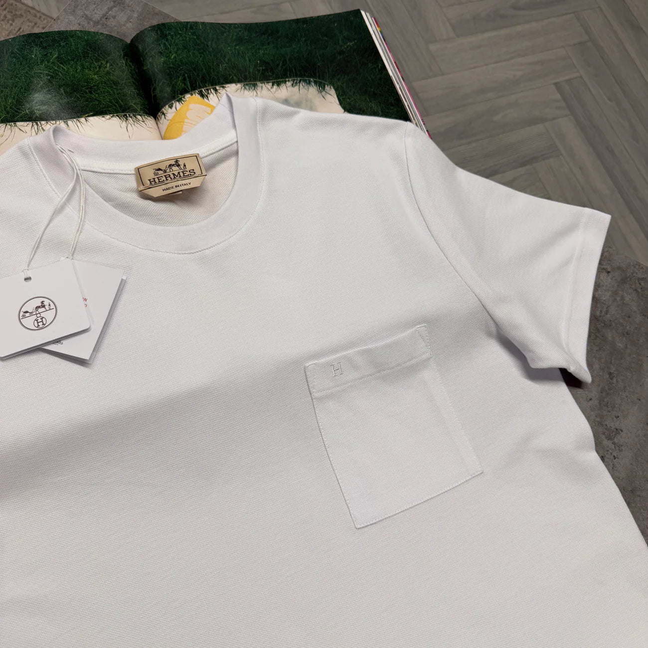 H POCKET T SHIRT - WHITE