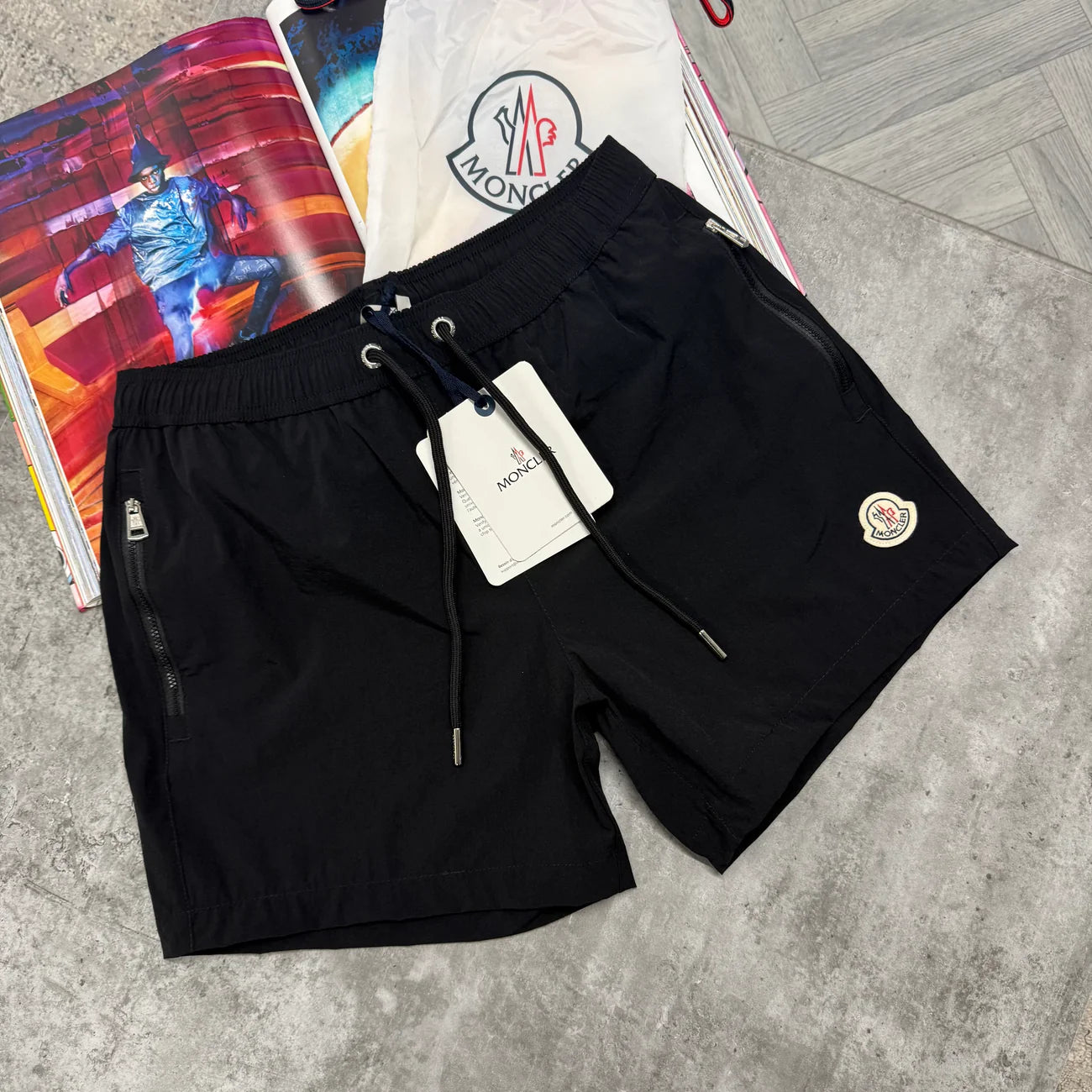 MNCLR ZIP POCKET BAGGED SWIMS - BLACK