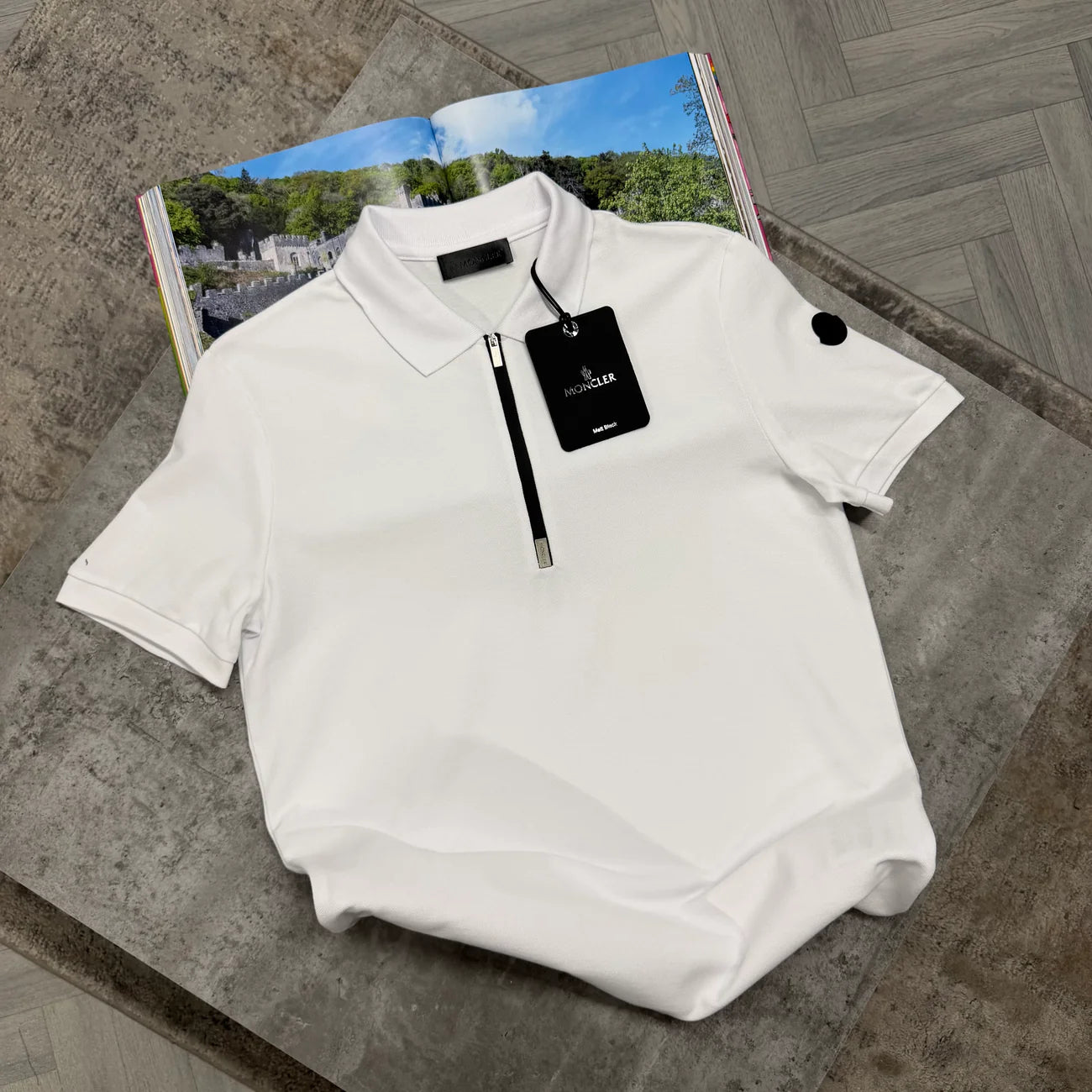 MNCLR HALF ZIP POLO - WHITE