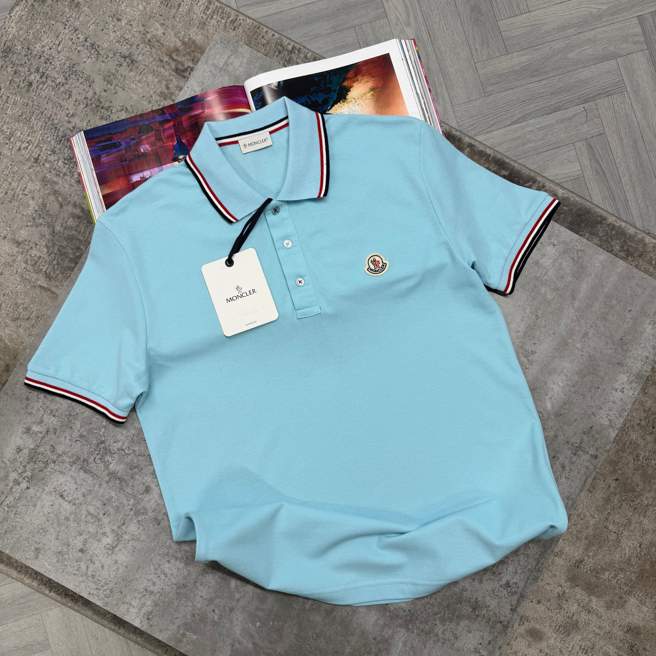 MNCLR TRICOLOR TRIMS POLO - SKY BLUE