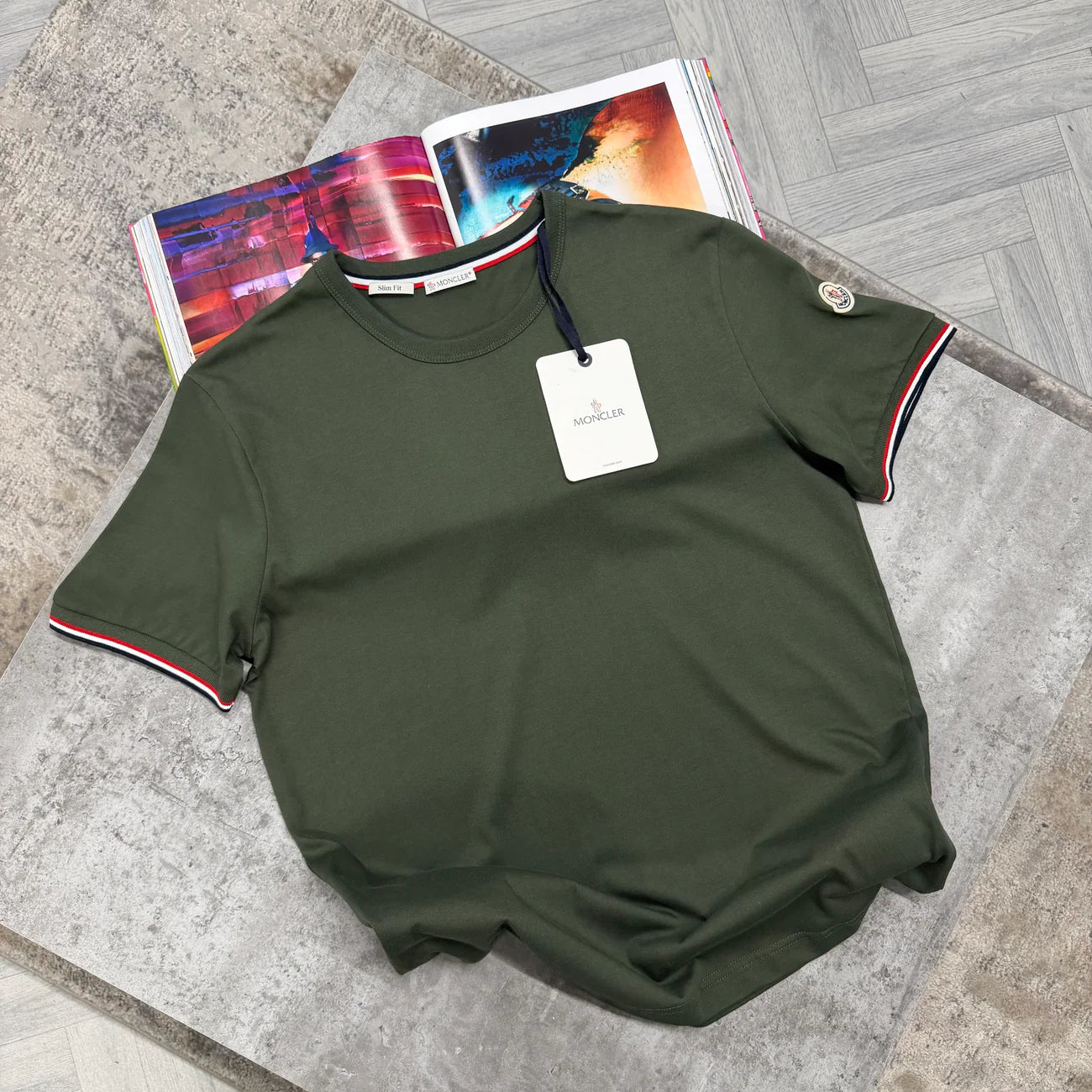 MNCLR TRICOLOR TRIMMED TSHIRT - GREEN