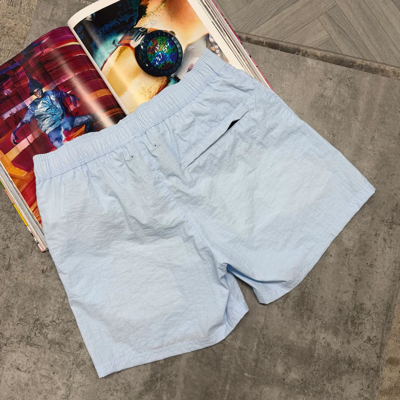 SI SQUARE LOGO SWIM SHORTS - SKY BLUE