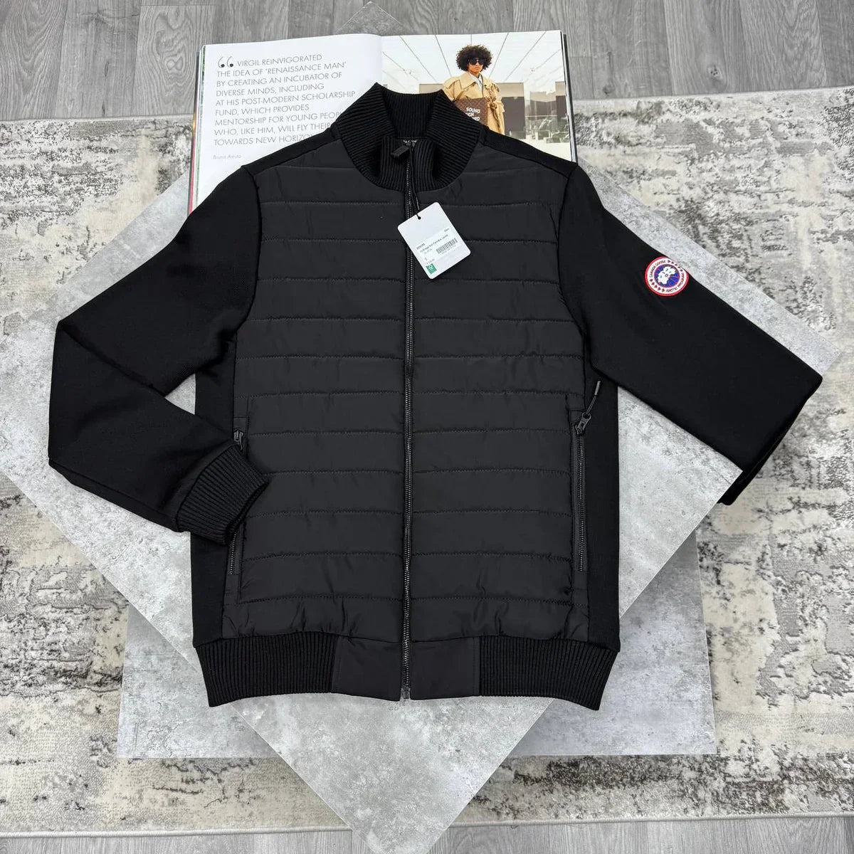 CG HYBRIDGE KNIT JACKET - BLACK