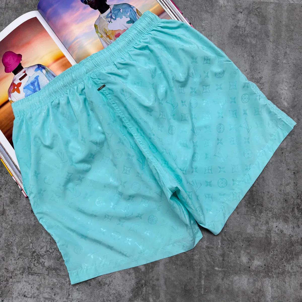 LVE MONOGRAM SWIM SHORTS - MINT