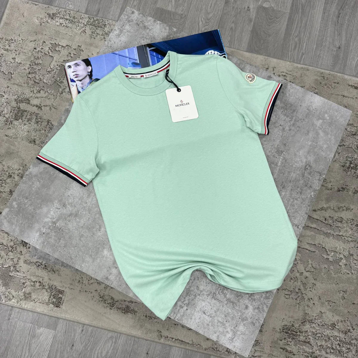MNCLR TRICOLOR TRIMMED T SHIRT - MINT