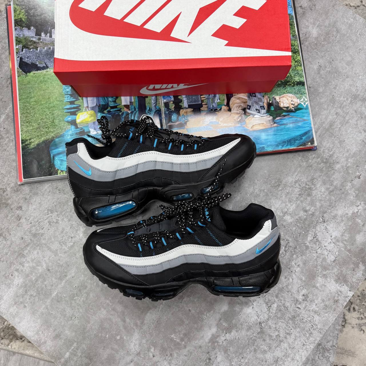 NI 95 TRAINERS - BLACK/GREY/BLUE
