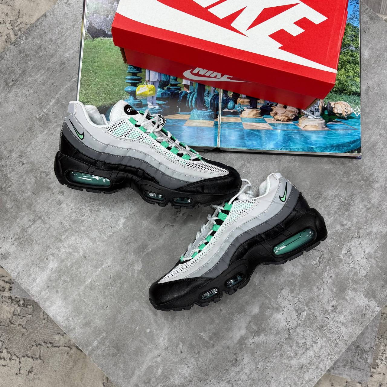 NI 95 TRAINERS - GREY / BLACK/ GREEN