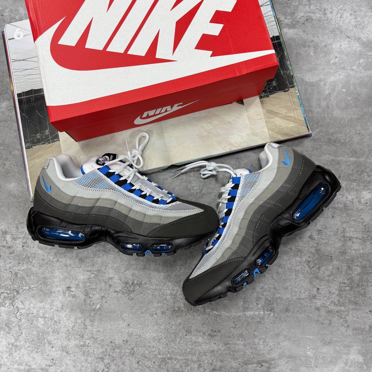 NI 95 TRAINERS - GREY/BLUE/BLACK