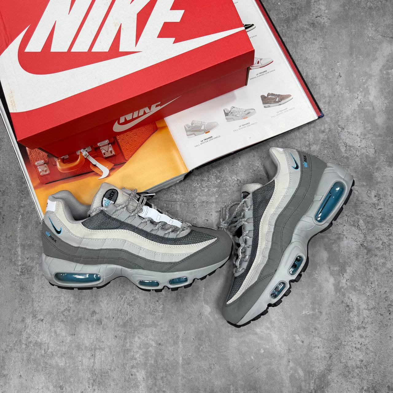 NI 95 TRAINERS - SMOKE GREY/ BLUE