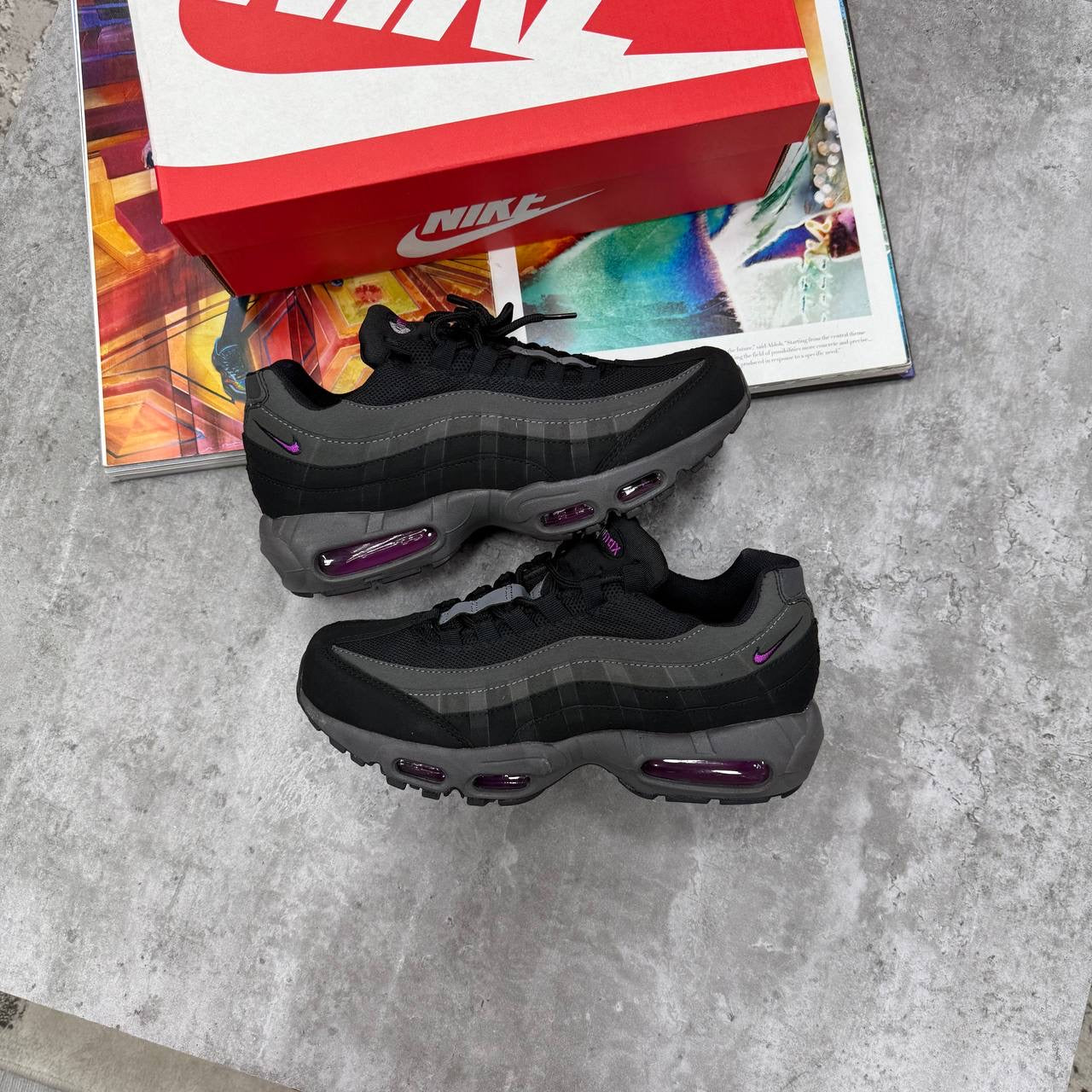 NI 95 TRAINERS - PURPLE/BLACK/CHARCOAL