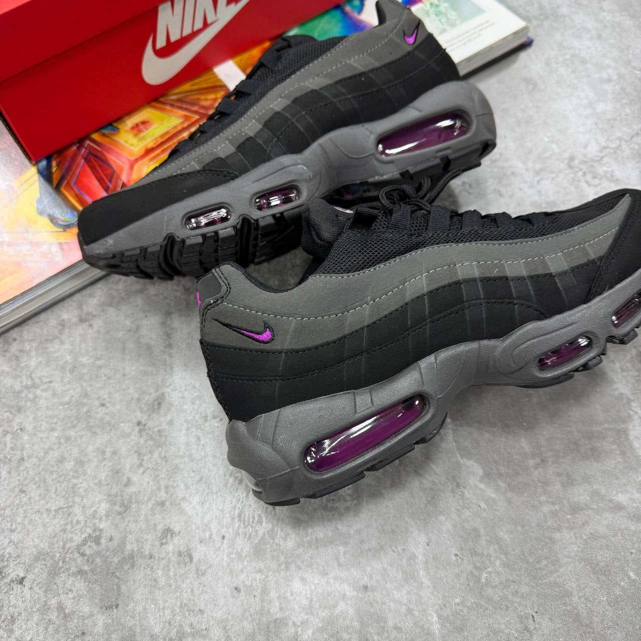 NI 95 TRAINERS - PURPLE/BLACK/CHARCOAL