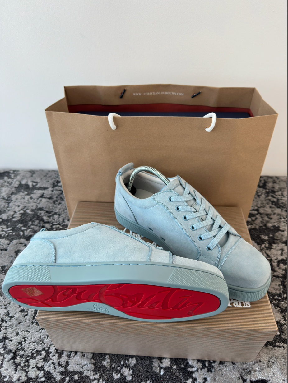 LOUB SUEDE TRAINERS - LIGHT BLUE