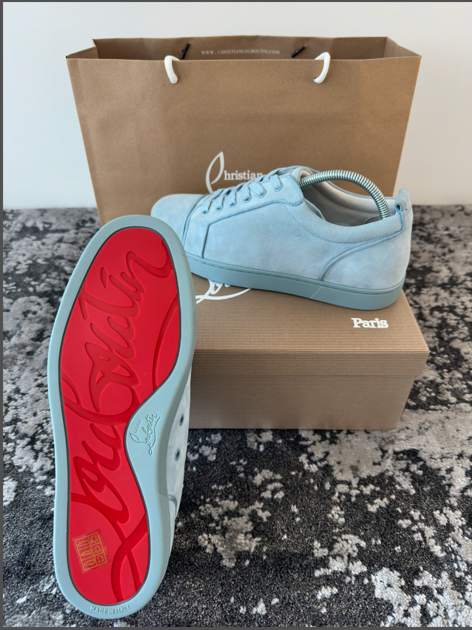 LOUB SUEDE TRAINERS - LIGHT BLUE