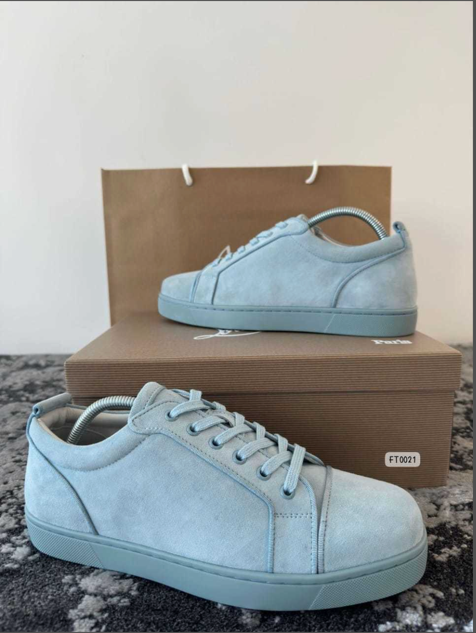 LOUB SUEDE TRAINERS - LIGHT BLUE