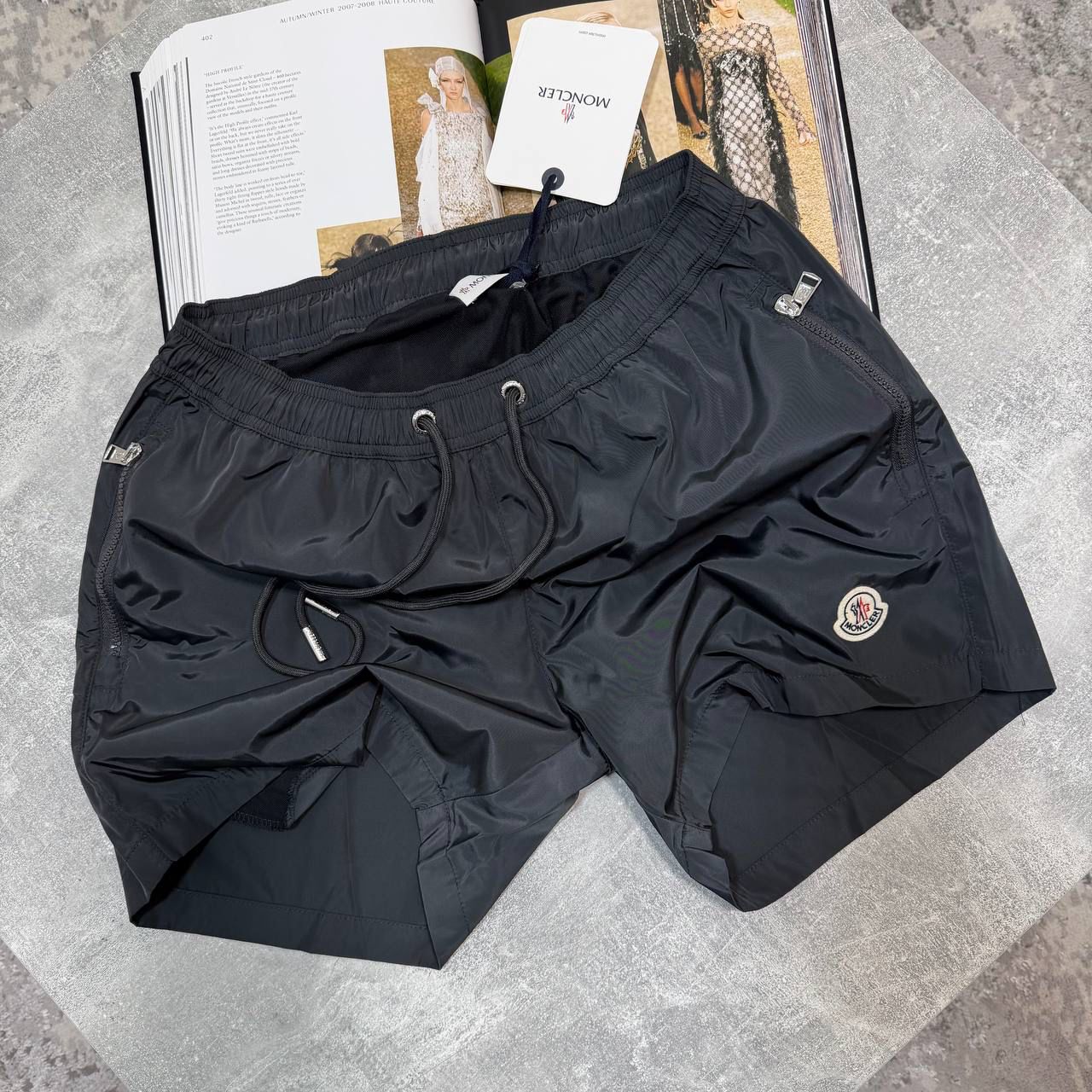 MNCLR ZIP POCKET BAGGED SWIMS - BLACK