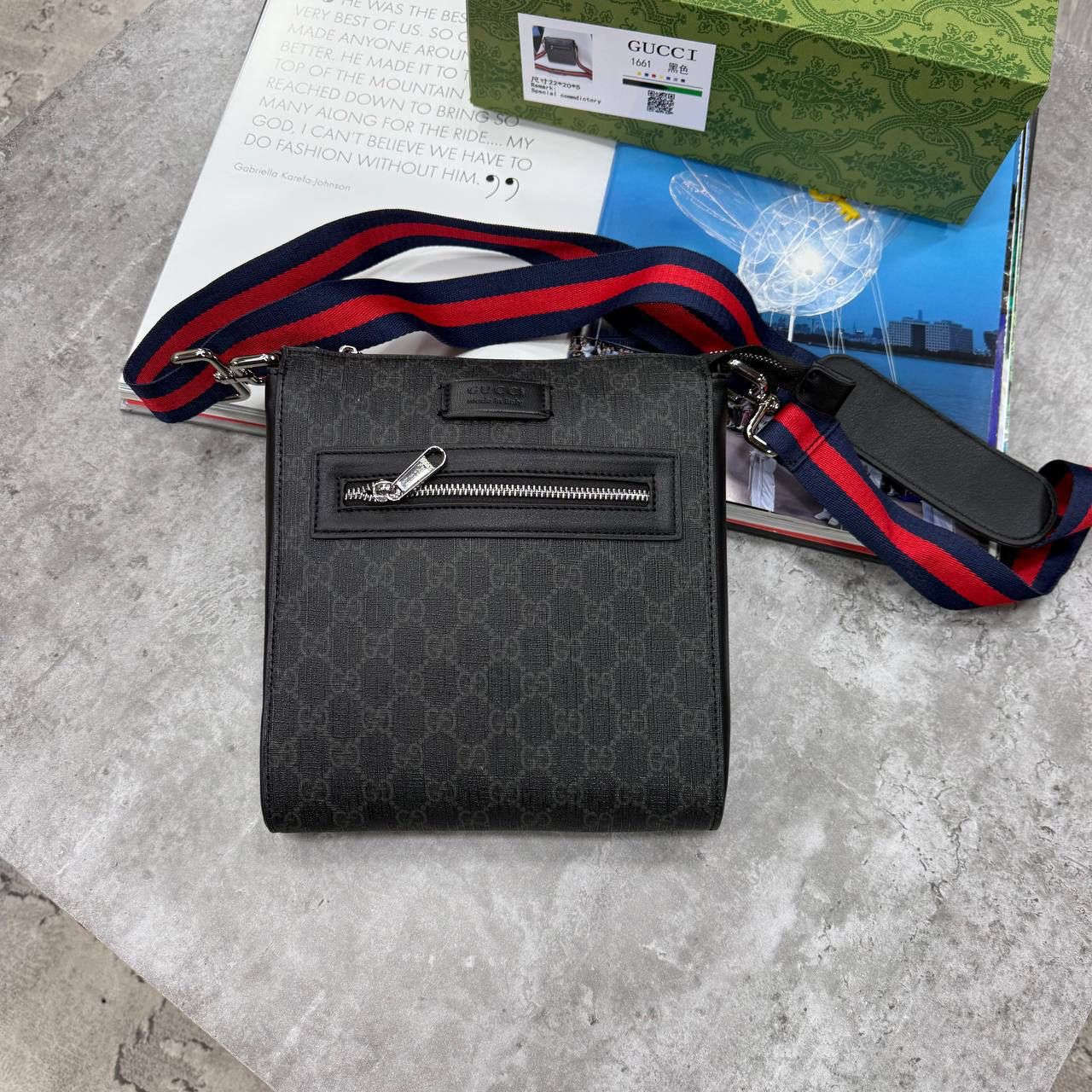 GCI GG SUPREME MESSENGER BAG - BLACK