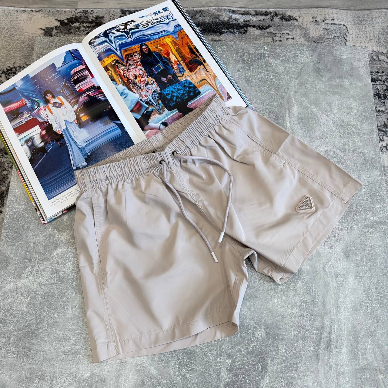 PDA RE-NYLON SWIM SHORTS - BEIGE